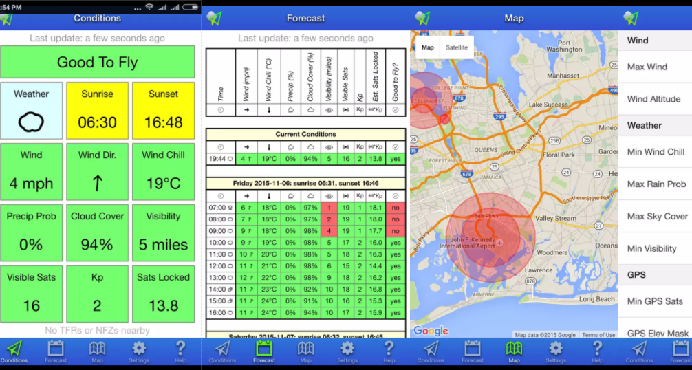 UAV forcast, la app que nos informa si es recomendable volar nuestro dron