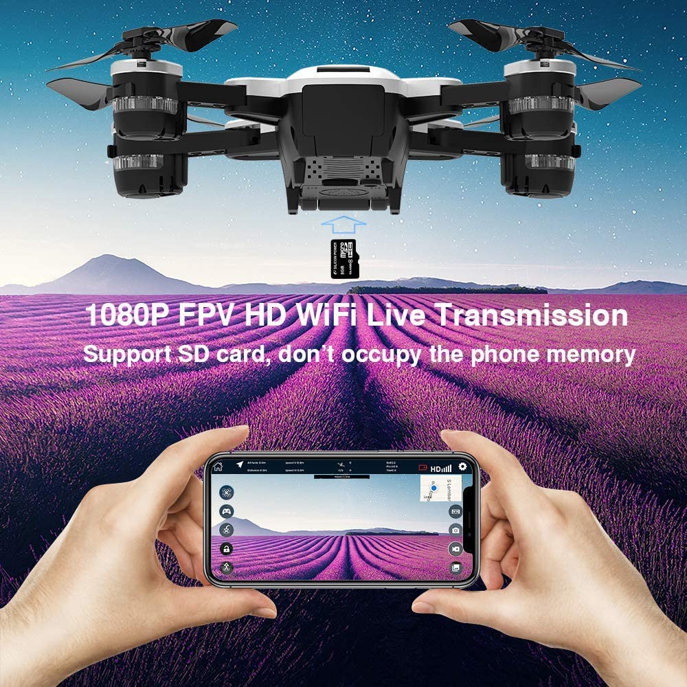 le-idea drone GPS - le-idea10 Drone GPS, WiFi FPV Quadcopter con Cámara 1080P HD