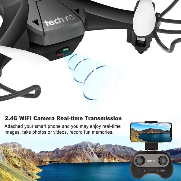 tech rc mini drone con camara y wifi fpv-camara