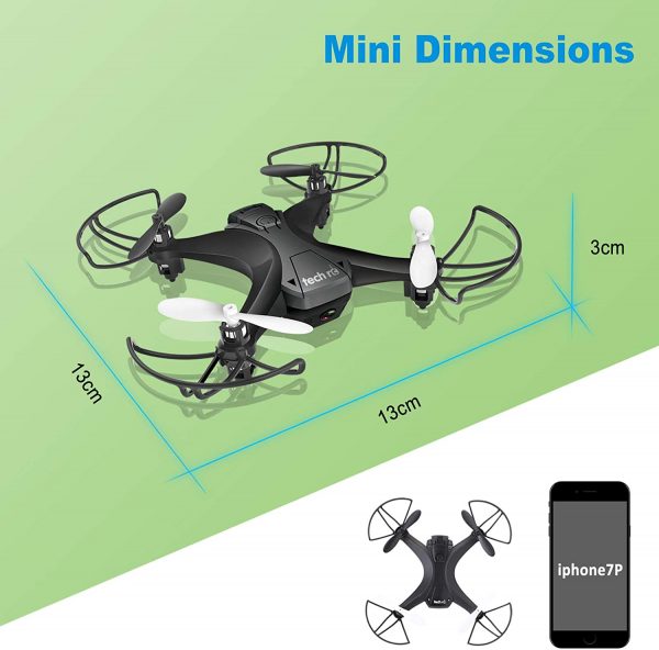 tech rc mini drone con camara y wifi fpv-dimensiones
