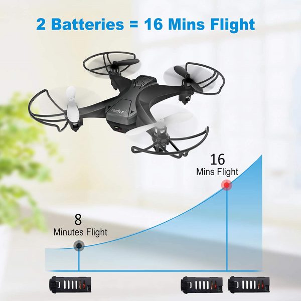 tech rc mini drone con camara y wifi fpv-tiempo de vuelo